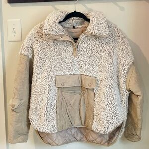 Blank NYC Half Zip Sherpa Teddy Pullover Jacket XS